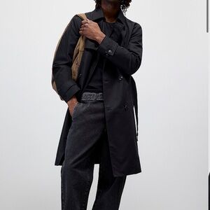 Le 31 Simons Belted Double-Breasted Trench Coat in Black Men’s Size 38R